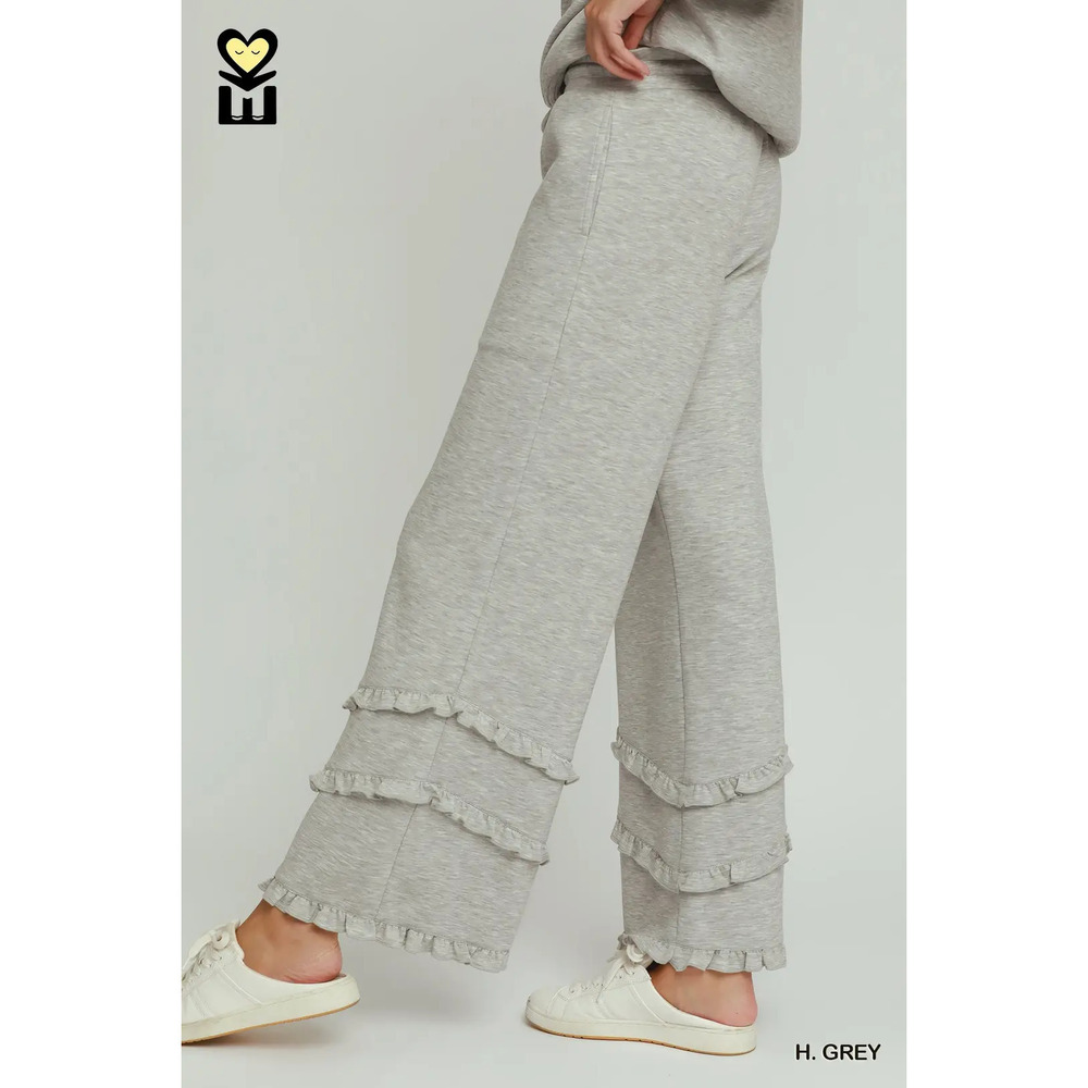 H1034-TP HG Umgee MOHMe Ruffle Drawstring Bottom & Quarter Zip Top Various Sizes - Picture 3 of 12